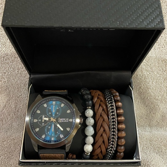 American Exchange Men's Watch and Bracelet Set - Picture 1 of 4